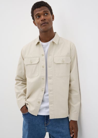 Ecru Slub Shacket
