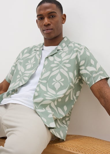 Sage Abstract Short Sleeve Shirt