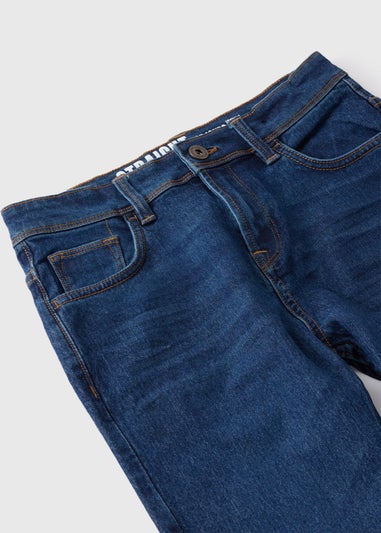 Boys Blue Dark Wash Straight Jeans (7-15yrs)