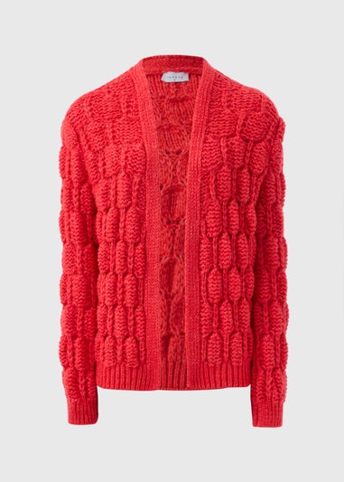 Coral Chunky Knit Cardigan