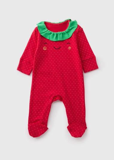 Red Strawberry Sleepsuit