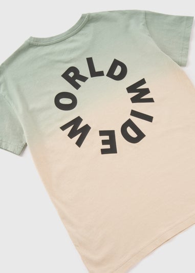 Boys Green Ombre Worldie T-Shirt (7-15yrs)