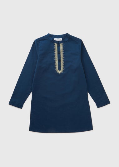 Boys Navy Kurta Shirt (7-15yrs)