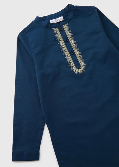 Boys Navy Kurta Shirt (7-15yrs)