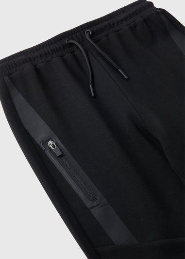 Boys Black Heat Seal Jogging Bottoms (7-15yrs)