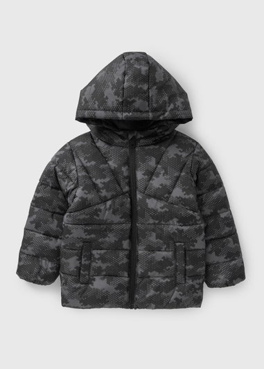 Boys Grey Camo Padded Coat (1-7yrs)