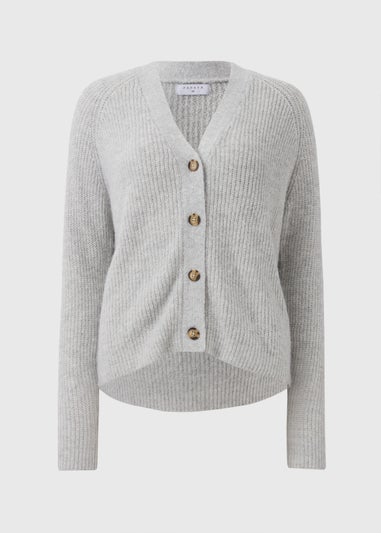 Grey V-Neck Cardigan