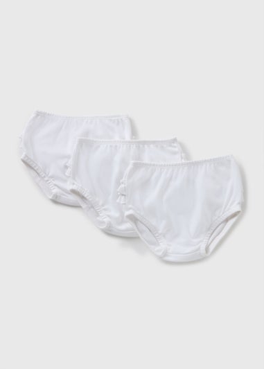 3 Pack Baby White Frill Knickers (Newborn-23mths)