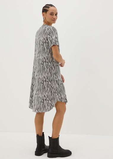 Black Zebra Print Tunic Dress