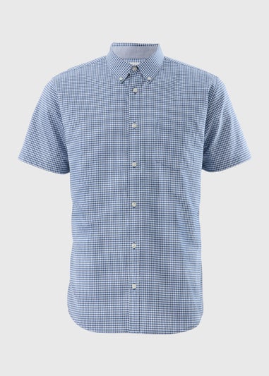 Blue Check Short Sleeve Oxford Shirt