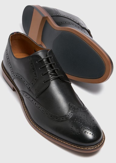 Black Leather Brogue Shoes