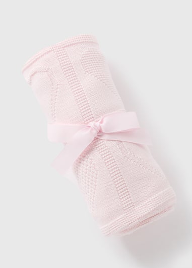 Baby Pink Heart Frill Edge Blanket