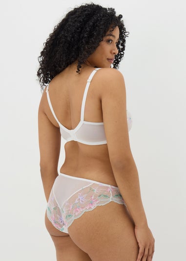 Cream Floral High Leg Knickers