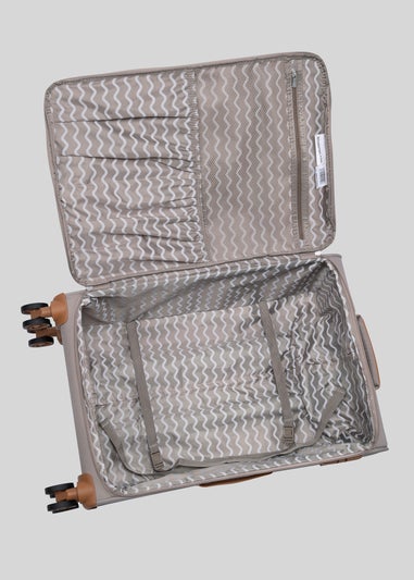 IT Luggage Taupe Stripe Soft Suitcase