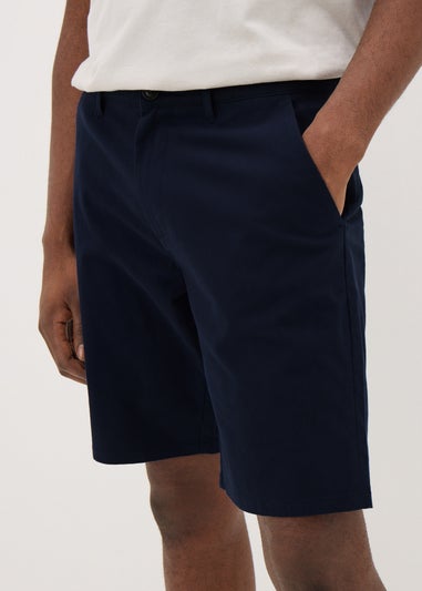 Navy Straight Fit Chino Shorts