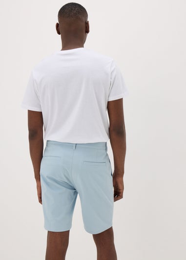 Light Blue Straight Fit Chino Shorts