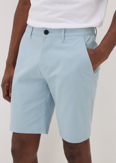 Light Blue Straight Fit Chino Shorts