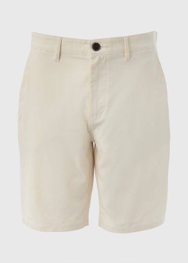 Ecru Slim Fit Chino Shorts