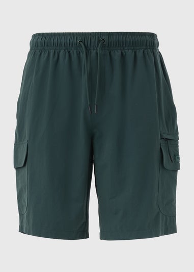 Teal Tech Drawcord Cargo Shorts