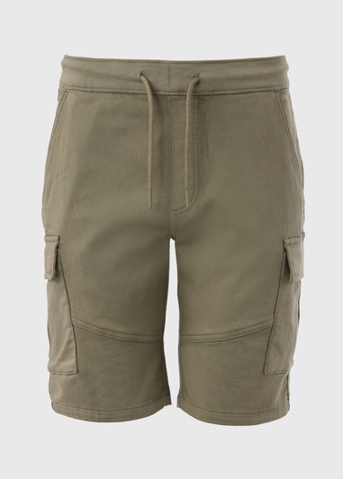 Green Knitted Cargo Shorts