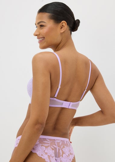 Lilac Floral Lace Bra
