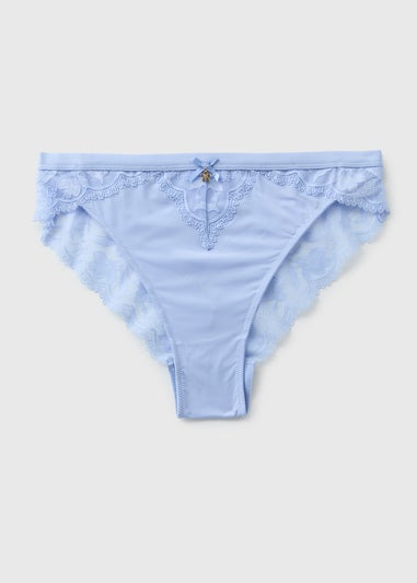 Blue Comfort Lace High Leg Knickers