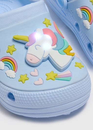 Girls Blue Unicorn Clogs (Younger 4/5-Older 1/2)