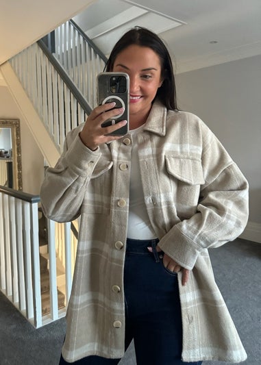 In The Style Jac Jossa Nude Check Shacket