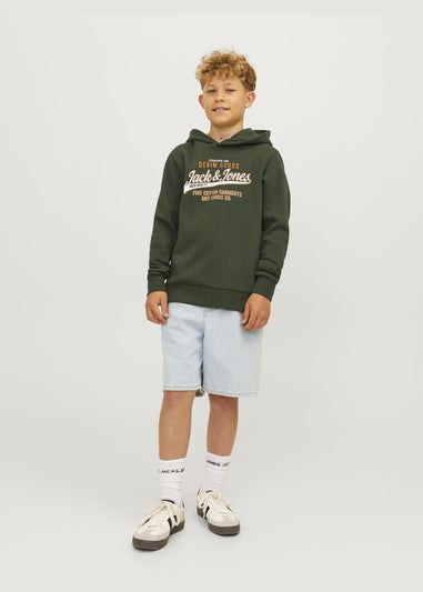 Jack & Jones Kids Khaki Printed Hoodie (8-16yrs)