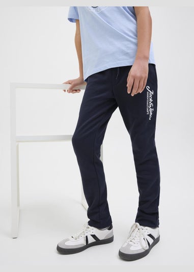 Jack & Jones Boys Navy Logo Jogging Bottoms