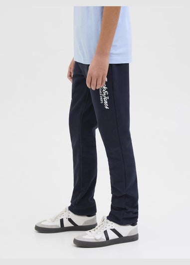 Jack & Jones Boys Navy Logo Jogging Bottoms