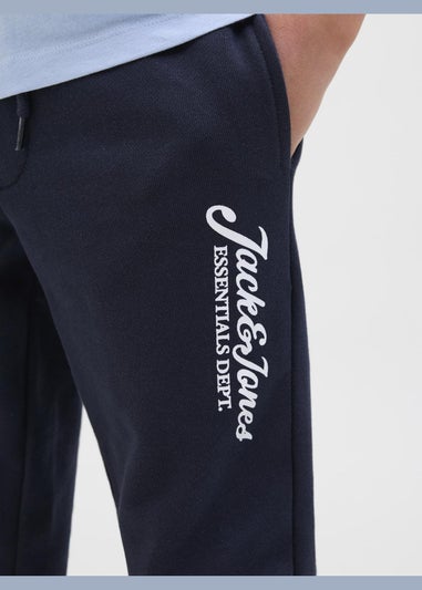 Jack & Jones Boys Navy Logo Jogging Bottoms