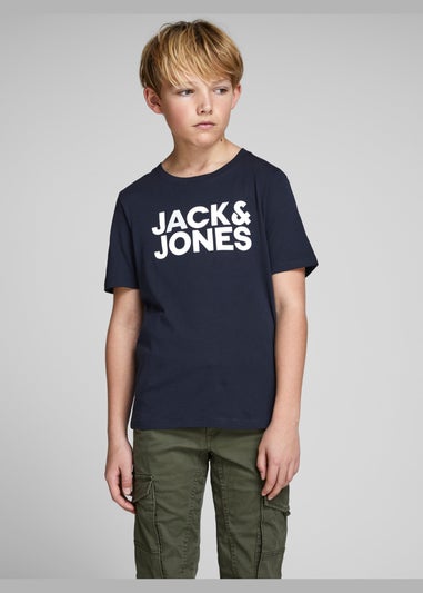 Jack & Jones Kids Navy Logo T-Shirt (8-16yrs)