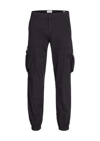 Jack & Jones Kids Black Cuffed Cargo Trousers (8-16yrs)