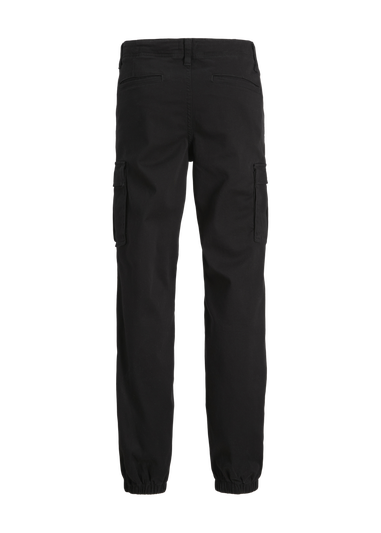 Jack & Jones Kids Black Cuffed Cargo Trousers (8-16yrs)