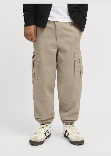 Jack & Jones Kids Beige Cuffed Cargo Trousers (8-16yrs)