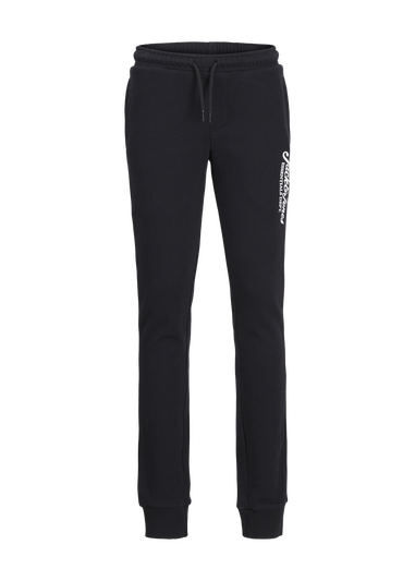 Jack & Jones Black Slogan Jogging Bottoms (8-16yrs)