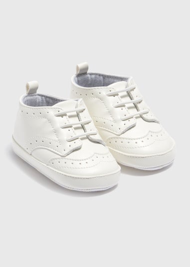 Baby White Faux Leather Brogues (Newborn-18mths)