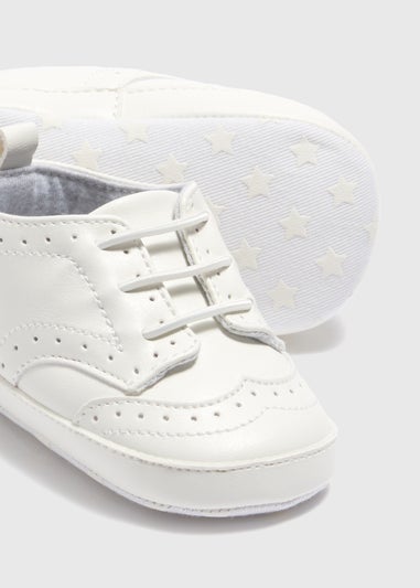 Baby White Faux Leather Brogues (Newborn-18mths)