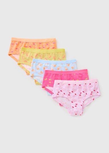 5 Pack Girls Multicolour Fruit Knickers (6-13yrs)