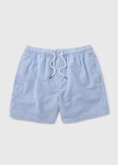 Blue Stripe Seersucker Swim Shorts