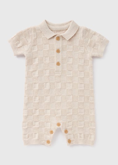 Baby Beige Knitted Romper (Newborn-23mths)