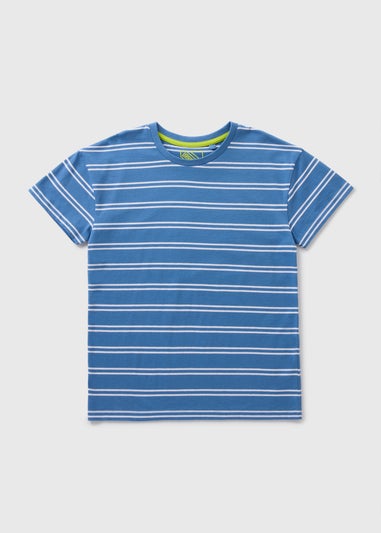 Boys Blue Stripe T-Shirt (7-15yrs)