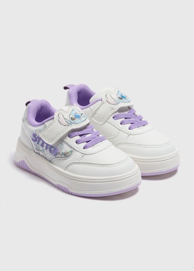 Disney Girls White Stitch Trainers