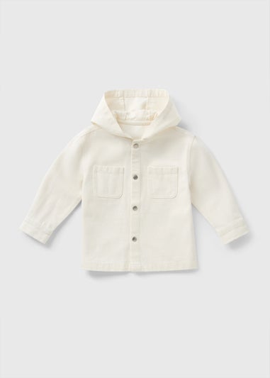 Boys Cream Hooded Denim Jacket (1-7yrs)