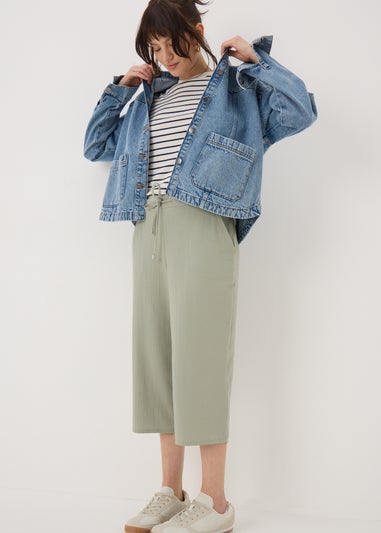 Green Clipper Cropped Trousers