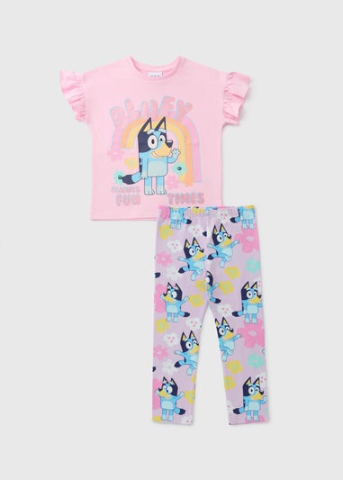 Bluey Girls Multicolour Floral T-Shirt & Legging Set (1-7yrs)