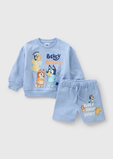 Bluey Boys Blue Sweatshirt & Shorts Set (1-7yrs)