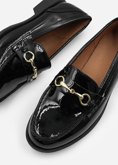 Where's That From Black Cielo Round Toe Metal Detail Loafers