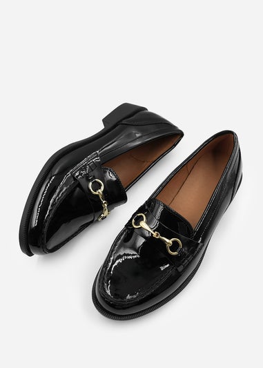 Where's That From Black Cielo Round Toe Metal Detail Loafers